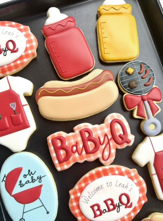 Baby shower BBQ themed cookie set